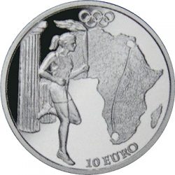 10 евро, Греция (Движение Олимпийского огня, Африка)