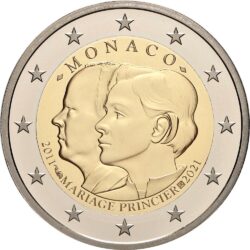 2 евро, Монако (10-летие свадьбы князя Монако Альбера II и Шарлин Уиттсток)