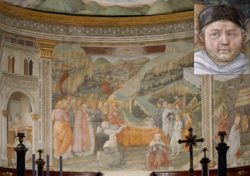 На фреске Сполетского собора «Успение Богородицы» (ок. 1467-1469) Филиппо Липпи изобразил и себя (справа от кровати в белой накидке)
