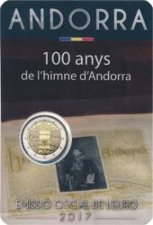2 евро, Андорра (100-летие гимна Андорры)