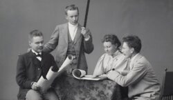 Armas Lindgren, Eliel Saarinen and Herman Gesellius in the late 1890s (with Albertina Östman)